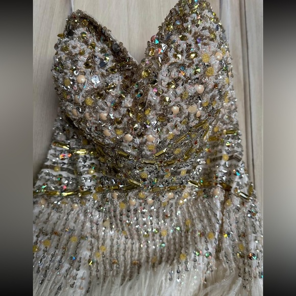 Sherri Hill Dresses & Skirts - Sherri Hill Cream Satin Gown Size 2